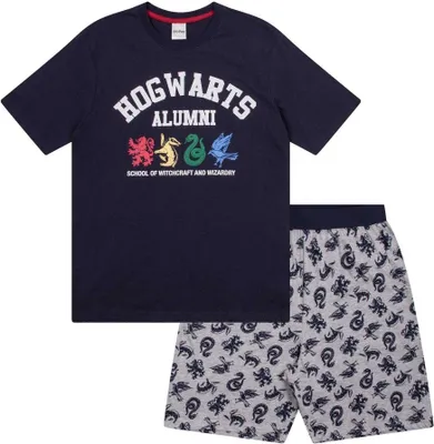Image de Harry Potter - Pyjama "Hogwarts Alumni" avec short pour garçon GF1125 (98) (Bleu marine foncé)