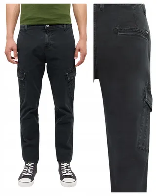 Immagine prodotto di Mustang | Pantaloni cargo da uomo, modello Daytona, color antracite, in cotone. Taglio dritto. Pantaloni cargo robusti, modello utility. Taglia W34, lunghezza L30