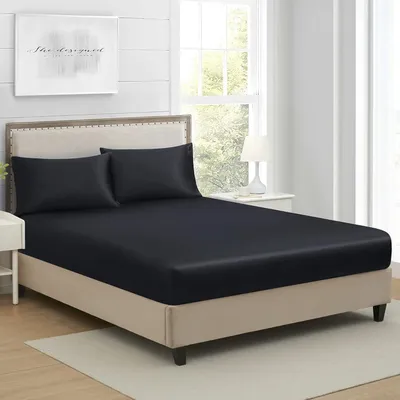 Produktbild von Satinlaken mit Gummizug 180x200cm für hohe Matratzen 25-30cm