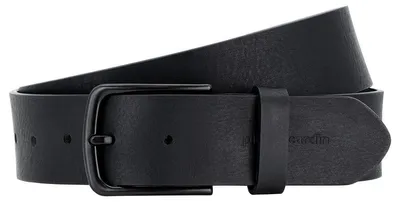 Image de PIERRE CARDIN - Ceinture en cuir classique. Fabrication de haute qualité, boucle métallique noire au design moderne, couleur noire, longueur : 90 cm. Polyvalente et facile à assortir