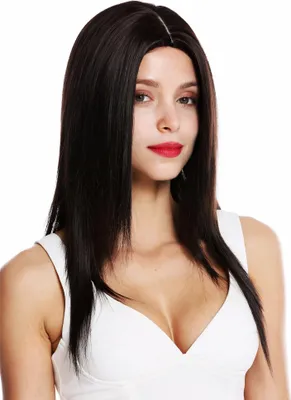 Produktbild von WIG ME UP Perücke lang glatt Mittelscheitel Dunkelbraun VK-34-4