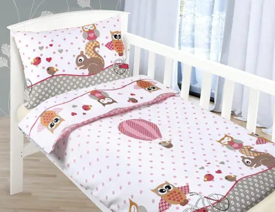 Zdjęcie produktu dla Pościel dziecięca bawełniana  - Różowa - 100x135, 45x60