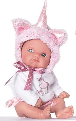 Produktbild von Antonio Juan 85105-3 Unicorn Pink Realistic Doll Baby mit zentralem Körper 21 cm