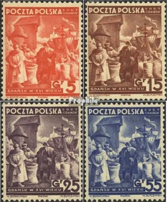 Produktbild von Briefmarken Polnische Post Danzig 1938 Mi 34-37 (kompl.Ausg.) gestempelt Kaufleute