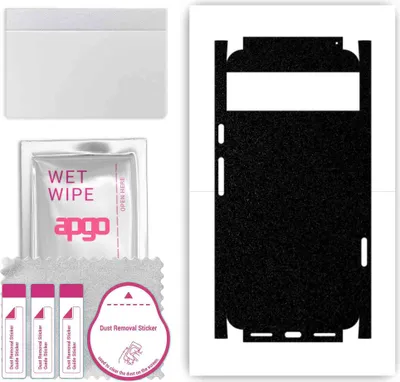 Produktbild von apgo Rückseite + Seiten Schutzfolie, Skin, kompatibel mit Google Pixel 8, Hinten Displayschutzfolie aus Vinylfolie, kratzfest, einfache Montage - Mattschwarz