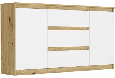 Zdjęcie produktu dla Komoda 140 Szafka 3 Szuflady 2 Półki R-140-S3 Artisan Mix