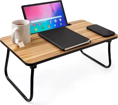 Produktbild von Multifunktionale Himmelbetttafel mit Klapplaptop-Unterlage, houtene Dielen, für Schlafzimmer, Bett und Bank.