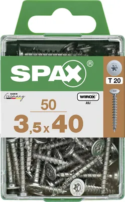 Produktbild von SPAX Flachrückwandkopf für Rückwände, 3,5 x 40 mm, 50 Stück, Vollgewinde, Rückwandkopf, T-STAR plus, CUT-Spitze - 4151010350402