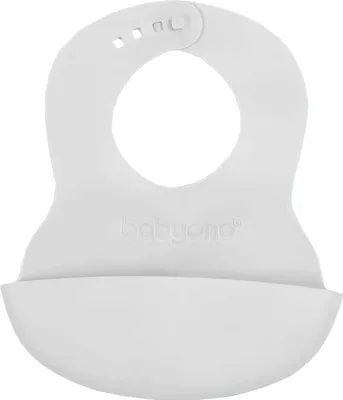Produktbild von Weiches Lätzchen mit Tasche und Verstellrecht - Grau / Babyono