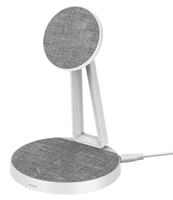 Zdjęcie produktu dla Stacja ładująca XLayer MagFix Pro 2w1, kompatybilna z MagSafe, srebrna/biała