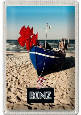 Produktbild von Blechschild Reise 20x30cm Binz Strand Deutschland Meer Urlaub