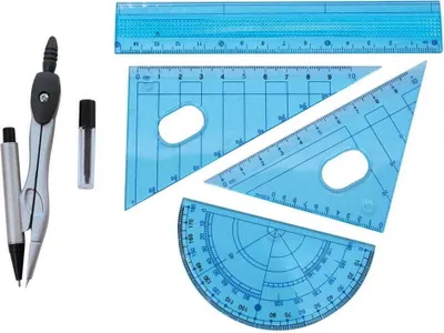 Produktbild von Geometrischer Satz und Zirkel 6-teilig Titanum
