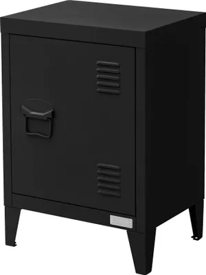 Immagine prodotto di ML-Design schedario 40x30x57,5 cm, nero, acciaio, mobile da ufficio a 4 gambe, comodino, comodino, mobile in acciaio, console da letto