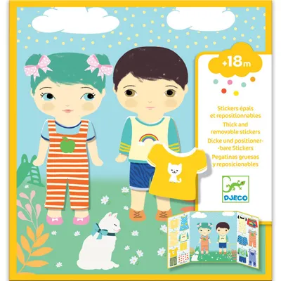 Obrázek produktu pro Djeco Toy Removable Stickers Clothes Dj09070