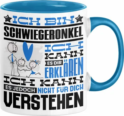 Produktbild von Schwiegeronkel Geschenk Kaffee-Tasse Geschenkidee für Schwiegeronkel Ich Bin Schwiegeronkel Ich Kann Es Dir Erklären Jedoch Nicht Für Dich Verstehen Spruch Lustig (Blau)