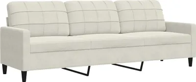 Produktbild von vidaXL 3-Sitzer-Sofa Creme 210 cm Samt