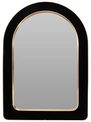 Produktbild von H&S Collection Spiegel Madeira - schwarz - halbrund - 70 x 50 cm