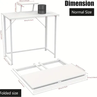 Immagine prodotto di Scrivania - Ufficio - Postazione di lavoro - Scrivania per computer - Scrivania da ufficio - Design ergonomico - Pieghevole