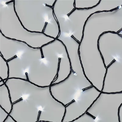 LED vánoční řetěz, 2,8 m, 3x AA, venkovní i vnitřní, studená bílá, časovač