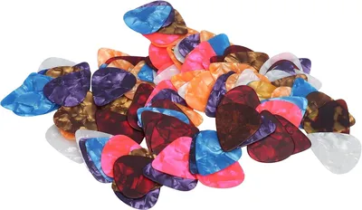 Immagine prodotto di Set di plettri colorati, assortimento di plettri, accessori musicali colorati per chitarre elettriche e acustiche (0,46 x 100 pezzi)