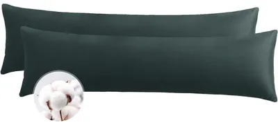Obrázok produktu pre Vankúšik na spanie na boku, poťah 40 x 145 cm, bavlna, 2 kusy, antracitová farba, so zipsom