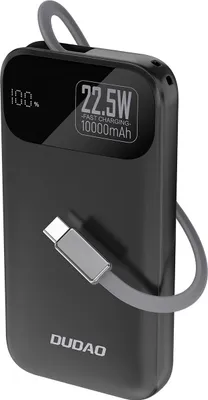 Immagine prodotto di Powerbank Dudao K31 10000 Mah 22.5W Pd con cavo incorporato - Nero