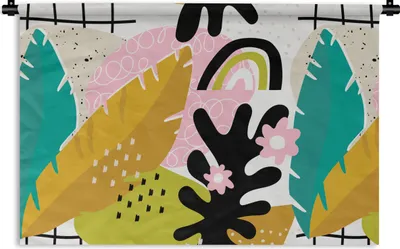 Produktbild von MuchoWow® Wandteppich Wandbehang Dschungel - Pflanzen - Muster 60x40 cm Tapisserie Dekoration Wandtuch - Wanddekorationen