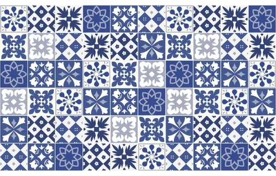 Zdjęcie produktu dla Samoprzylepne naklejki na płytki do kuchni i łazienki – 60 naklejek Angelinia Azulejos – 60 naklejek o wymiarach 10 x 10 cm