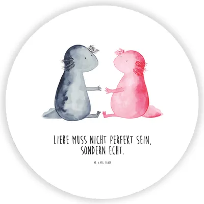 Produktbild von Mr. & Mrs. Panda Kühlschrankmagnet Axolotl Liebe - Weiß - Geschenk, magnet für kühlschrank, magnettafel, Valentinstag, pinnwand, pinwand
