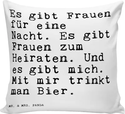 Produktbild von Mr. & Mrs. Panda Sofa Kissen Es gibt Frauen für... - Weiß - Geschenk, Statement, bedruckt, Zitate, Single, 40x40, Frau, Dekokissen, Freundin, Schwester, zier, Deko