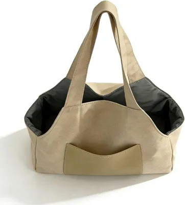 Productafbeelding van Draagtas voor Huisdieren - Reistas Kat Hond - Veilig Vervoeren - Lichtgewicht Opvouwbaar - 40 x 16 cm - Beige