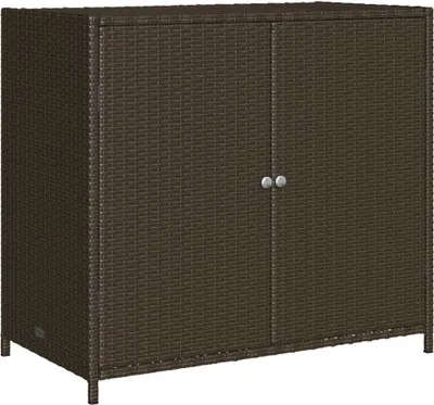 Produktbild von vidaXL Gartenschrank Braun 83x45x76 cm Poly Rattan