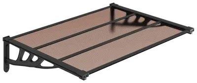 Produktbild von Polycarbonat Vordach 122x90 cm in Schwarz