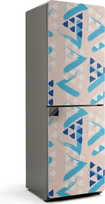 Zdjęcie produktu dla Abstrakcyjny wzór geometryczny - Magnetyczna osłona lodówki - Folia dekoracyjna magnetyczna do kuchni - Magnetyczna dekoracja lodówki - Samoprzylepna tablica magnetyczna - Folia magnetyczna na drzwi lodówki - 60x180 cm