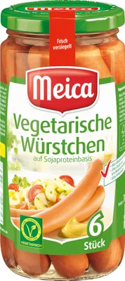 Produktbild von Meica 6 Vegetarische Würstchen fleischfreie Alternative 200g