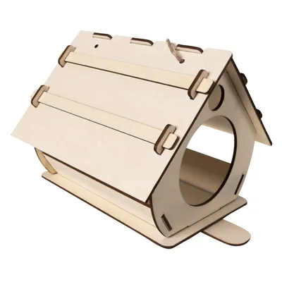 Produktbild von Vogelhaus zum Aufhängen Selbsmontage Bemalung Vogelfutterhaus Holz 22585
