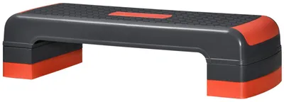 Produktbild von Aerobic-Stepper höhenverstellbar 10/15/20 cm rutschfeste Oberfläche stoßdämpfend bis 150 kg Rot Schwarz 78 x 28 cm