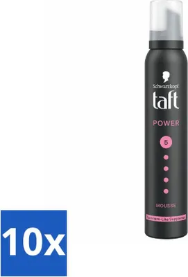 Immagine prodotto di Taft - Mousse per capelli - Power 5 - Tenuta setosa - 200 ml - Value pack - 10 pezzi