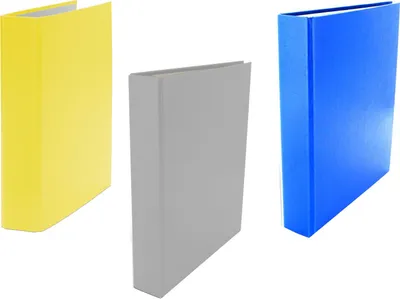 Produktbild von 3x Ringbuch / DIN A5 / 2-Ring Ordner / Farbe: je 1x hellblau, grau und gelb