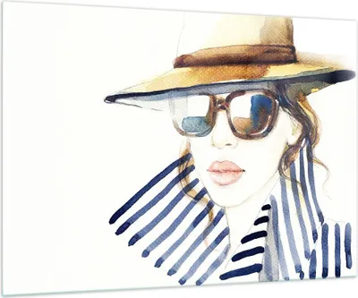 Produktbild von Bilder auf glas - Frau Gesicht Lippen - 100x70cm - Glasbilder - Wandbilder - Kunstdruck - zum Aufhängen bereit - Wanddekoration aus Glas - Glas Bilder - Wandbild auf Glas - Einteilig - GAA100x70-3957