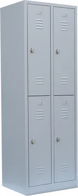 Produktbild von XL Garderobenschrank, 2 Abteile doppelstöckig, H 1950 x B 600 x T 500 mm, grau