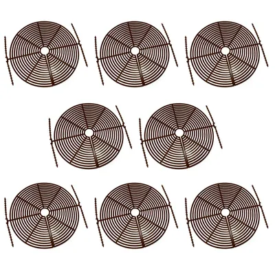 Produktbild von 8er Set Blumentopfgitter Kunststoff Pflanzenschutzgitter Braun Blumentopfschutz Ø 30 cm Schutz Haustiere Kinder Pflanzen