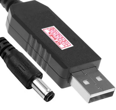 Produktbild von USB Boosterkabel 5V auf 12V mit 5,5 x 2,1mm DC-Stecker