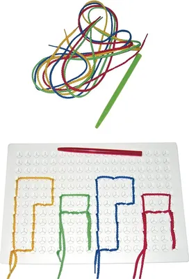 Obrázok produktu pre EDUPLAY 120285 Hracie dosky, 4 x 19,5 x 28 cm, šnúrky, kolíky na navliekanie (farba náhodná, 1 sada)