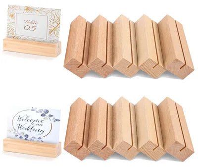 Holz-Kartenhalter, 10 Stück, Tischkartenhalter für Hochzeit, Party