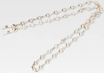 Produktbild von Brillenkette für Damen, Maskenkette, Sonnenbrillenband, elegante Brillenhalterung, Aufhänger für Gesichtsmaske, Schlüsselband, Halskette, Weiß