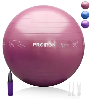 Produktbild von PROIRON Gymnastikball Pezziball Sitzball Büro mit Lehrposen, Anti-Burst Stabilitätsball Yoga Ball Stuhl 55/65/75 cm mit Pumpe und Stecker