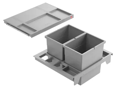 Image de Collecteur de déchets Hailo 3620801 Separato-K 600 Insert 2x 20 litres gris clair