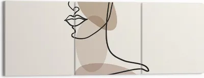 Produktbild von Bild auf Leinwand - Leinwandbild - 3 Teile - Linie Kunst Boho - 150x50cm - Wand Bild - Wanddeko - Wandbilder - Leinwanddruck - Bilder - Wanddekoration - Leinwand bilder - Wandbild - CA150x50-4728