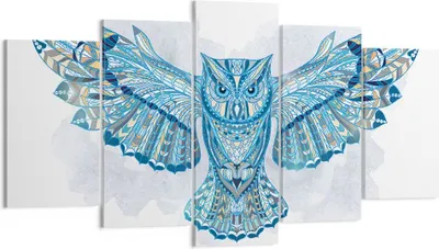 Produktbild von Bild auf Leinwand - Leinwandbild - Eule Flügel Tierwelt Grafik - 160x85cm - Wand Bild - Wanddeko - Leinwanddruck - Bilder - Kunstdruck - Wanddekoration - Leinwand bilder - Wandkunst - EA160x85-3087